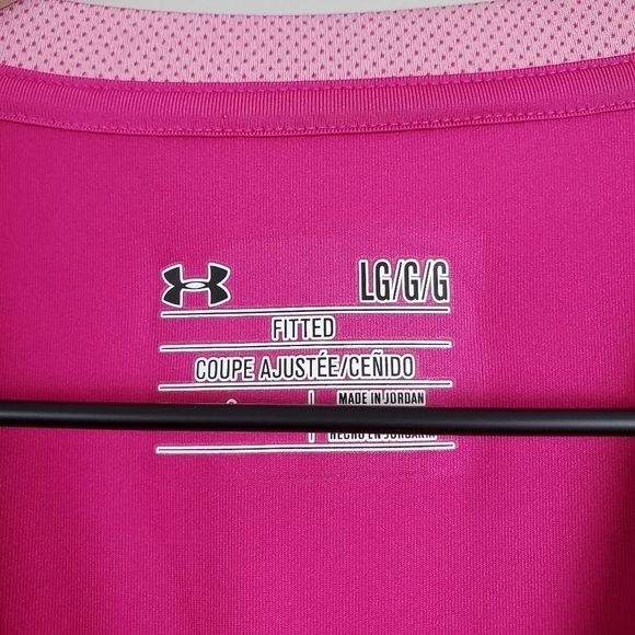 Under Armour Pink Fitted Short Sleeve Large - Picture 4 of 8